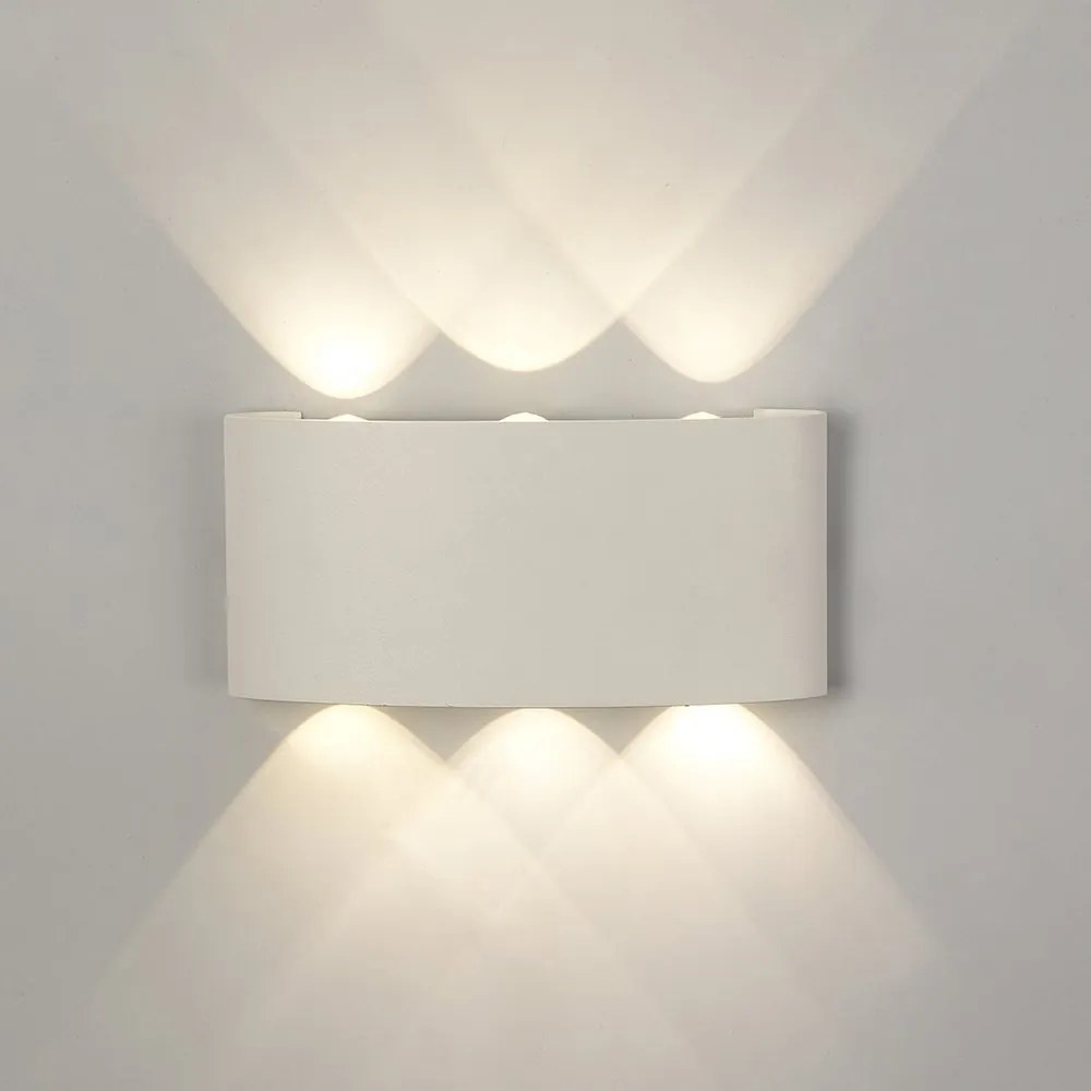 Aplica LED iluminat exterior ambiental IP54 ARCS alba
