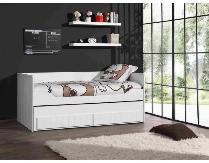 Pat Robin pentru copii 90x200 cm MDF alb – Vipack