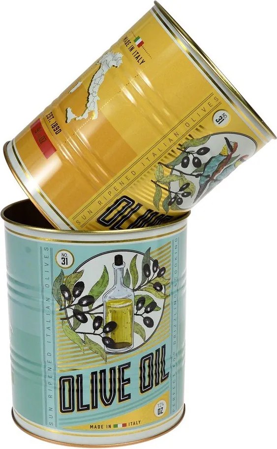 Cutii de depozitare 2 buc. din staniu decorative ø 11x13 cm Olive Oil – Rex London