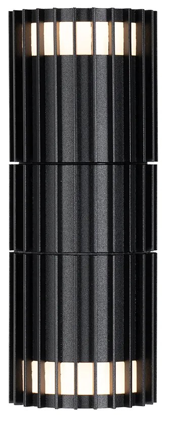 Aplică de perete exterioară de design neagră cu 2 lumini IP44 - Boris