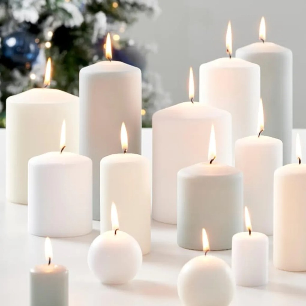 Lumanare glob CANDLE BALL VANILLA 7,5 cm alb