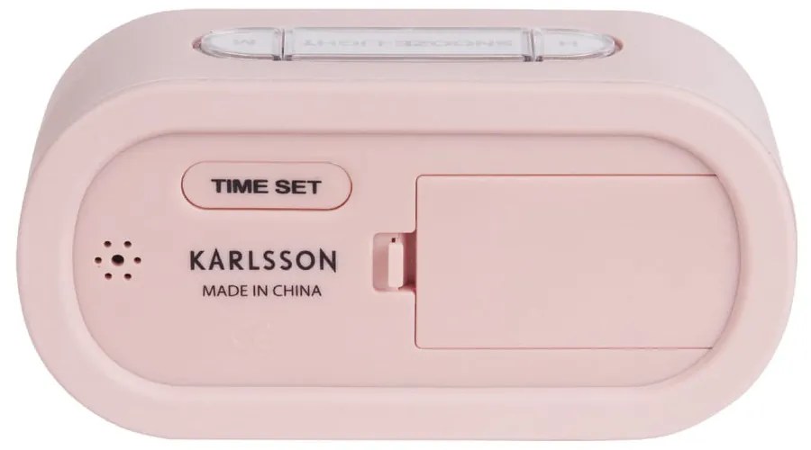 Ceas cauciucat cu alarmă Karlsson Gummy, roz deschis