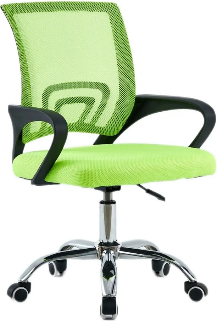 Scaun de birou DEX 4 NEW, verde/negru, material textil/plasă, 57x55x86