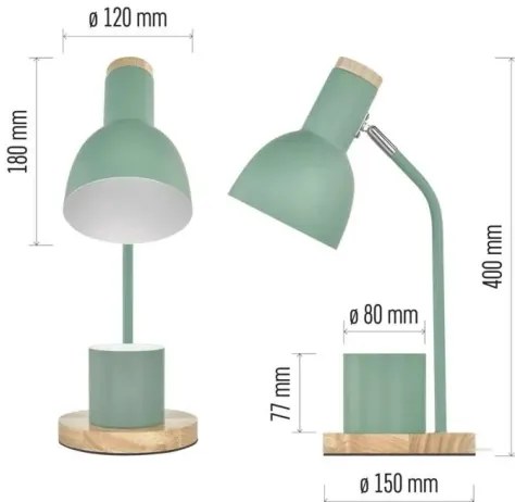 Lampă de masă POPPY 1xE27/25W/230V verde