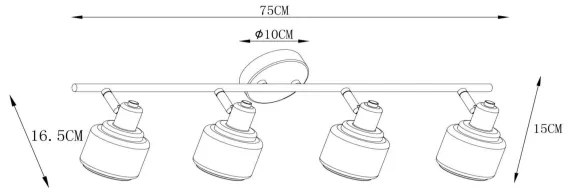 Spot Lucide 77979/04/02 BJORN 4xE14/40W/230V auriu