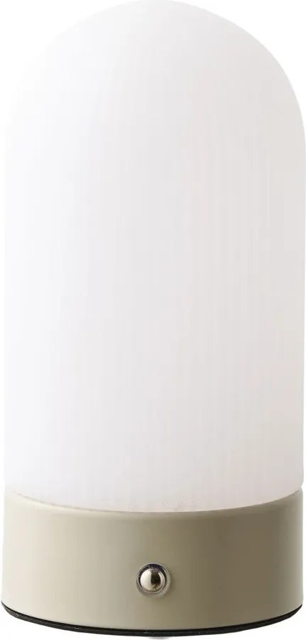 Veioză albă/taupe din metal cu abajur din plastic (înălțime 18 cm) Ashford – House Nordic