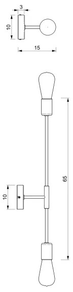 Aplică FLAME 2xE27/60W/230V neagră/crom lucios