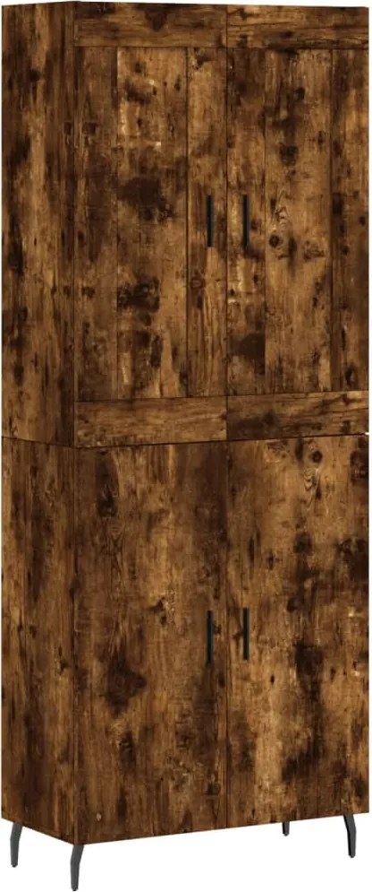 vidaXL Dulap înalt, stejar fumuriu, 69,5x34x180, lemn compozit