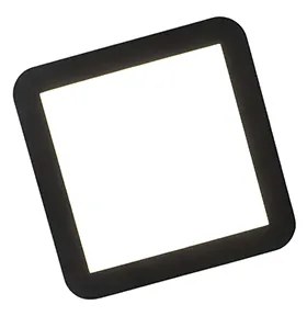 Plafoniera neagra 22,5 cm patrata cu LED cu dimmer 3 trepte IP44 - Steve