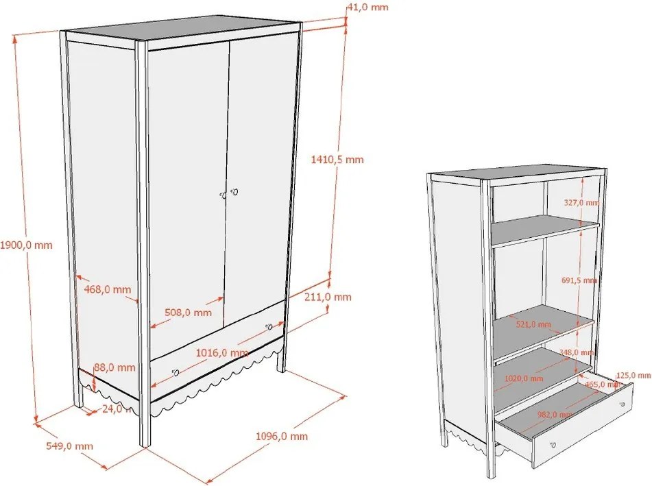 Șifonier de copii bej 110x190x55 cm Swingo – Vipack