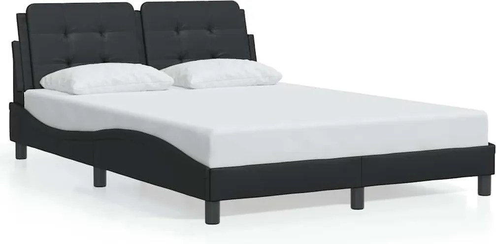 vidaXL Cadru de pat fără saltea, Zadar, negru, 120x200 cm, piele ecologică