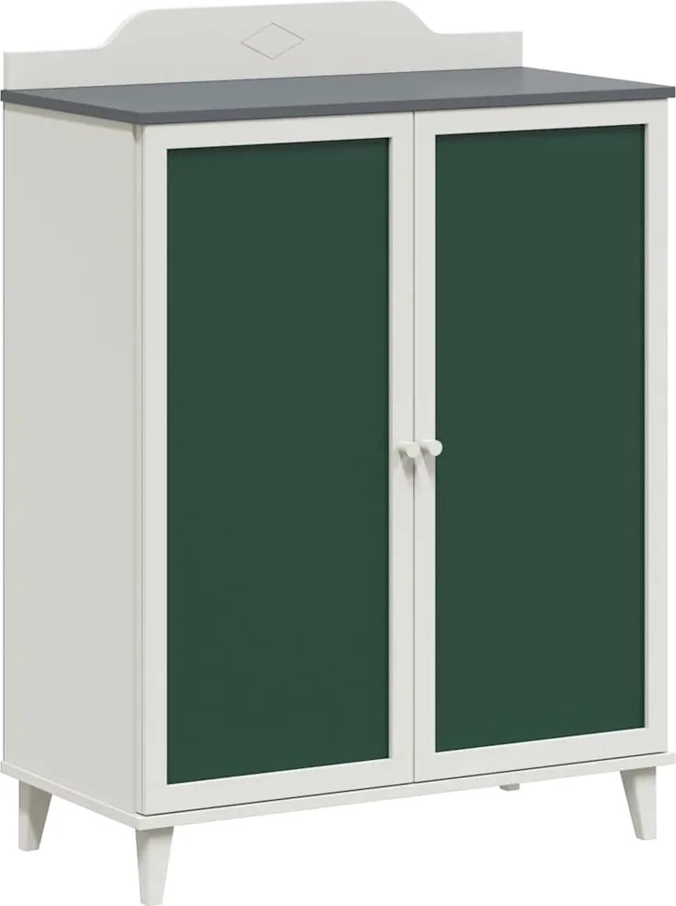 vidaXL Dulap cu două uși și față de tablă de cretă ROROS Gri și alb