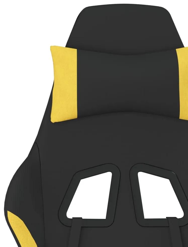 Scaun de gaming pivotant, negru si galben deschis, textil 1, Galben deschis, Fara suport de picioare