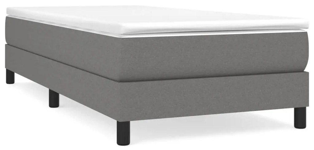 3120477 vidaXL Cadru de pat box spring, gri închis, 90x190 cm, textil