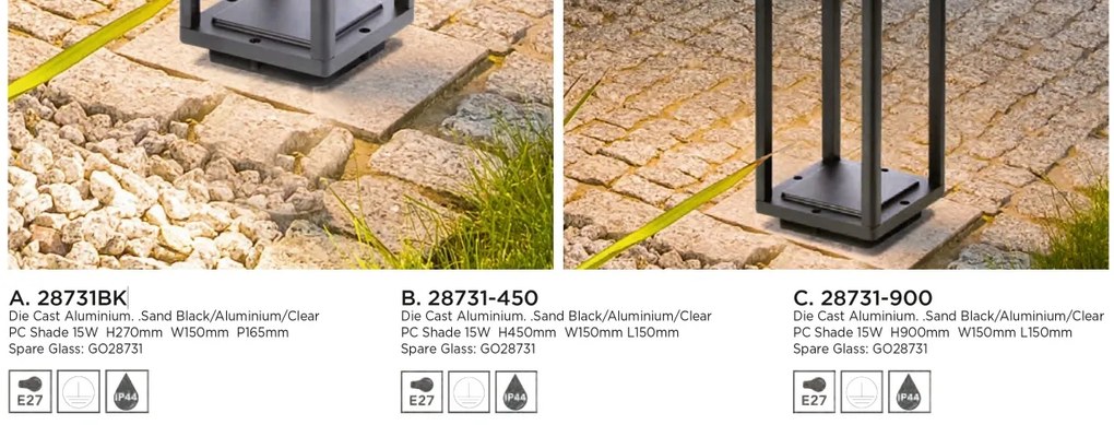 Mini stalp pentru iluminat exterior clasic industrial Outdoor H-45cm 28731-450 SRT