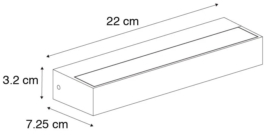 Lampă de perete modernă neagră 22cm incl. LED IP65 - Hannah