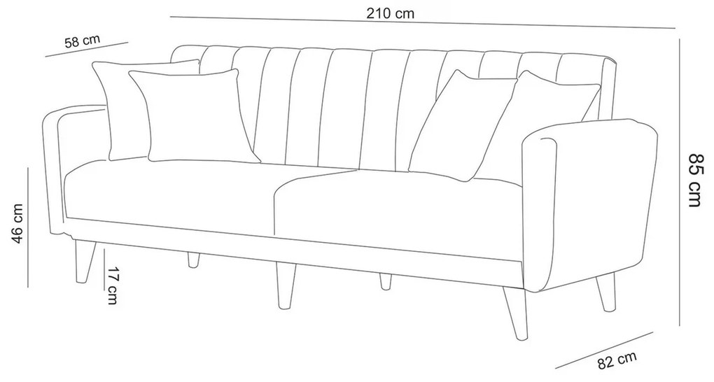 Canapea pat Aqua Grey