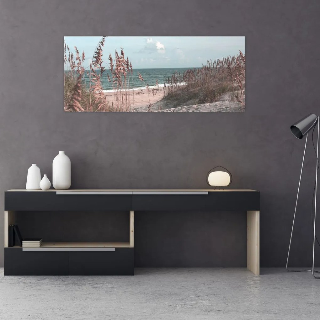 Tablou - Plaja roz (120x50 cm)