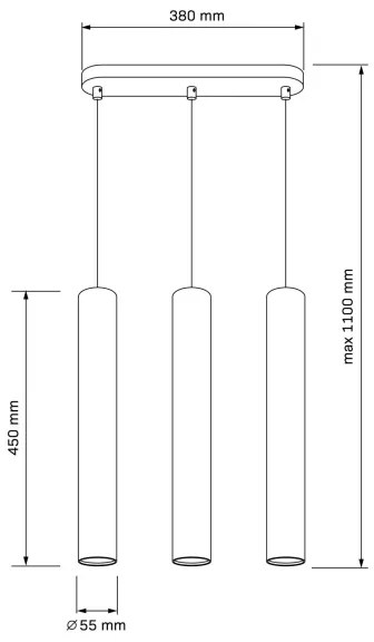 Lustră pe cablu LUNGOMARE 3xGU10/10W/230V auriu