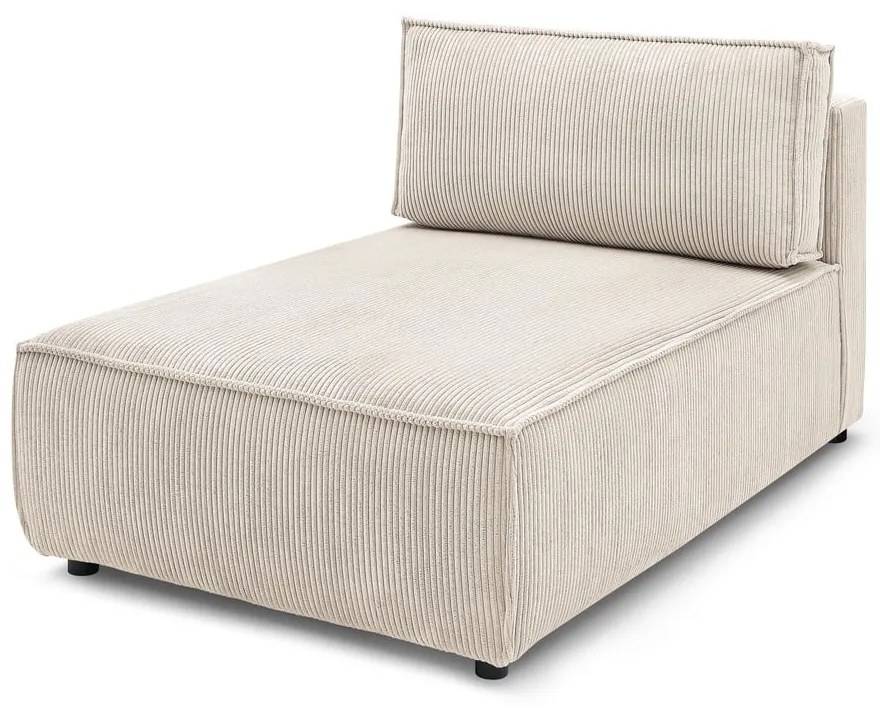 Modul pentru canapea crem cu tapițerie din catifea reiată (cu colț variabil) Nihad modular – Bobochic Paris