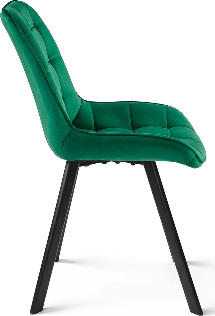 Scaun de masa SORIA VELVET cu picioare negre, verde