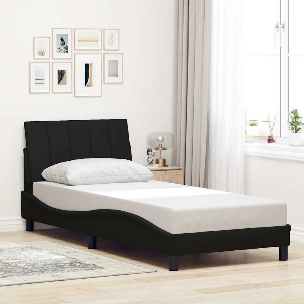vidaXL Cadru de pat fără saltea țesătură neagră 80x200 cm