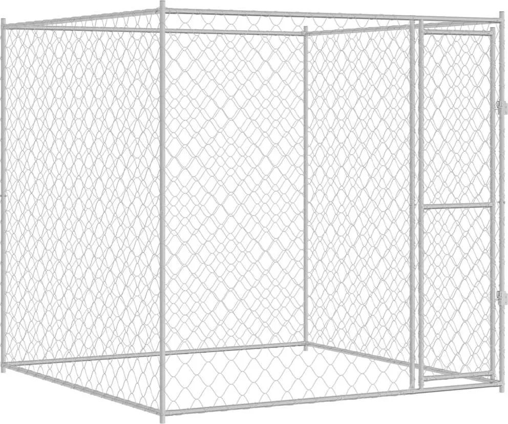 vidaXL Cușcă pentru câine Argintiu 200 x 200 x 200 cm Oțel Galvanizat