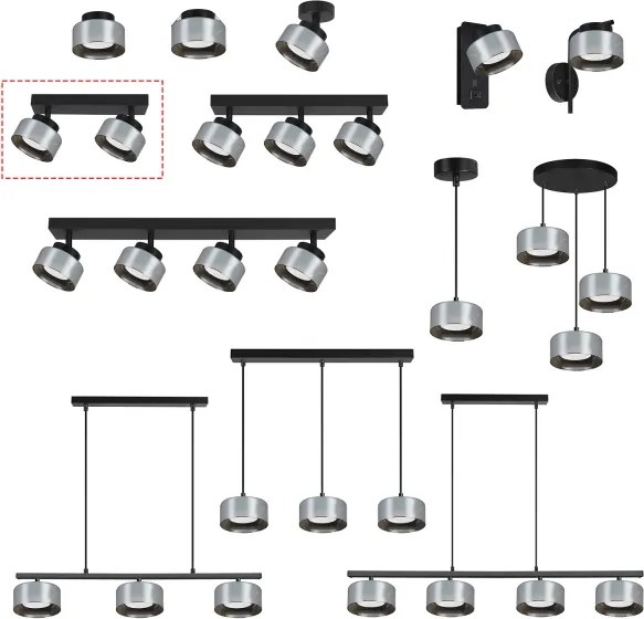 Brilagi - LED Lampă spot AURA LUX 2xGX53/30W/230V negru/fumuriu