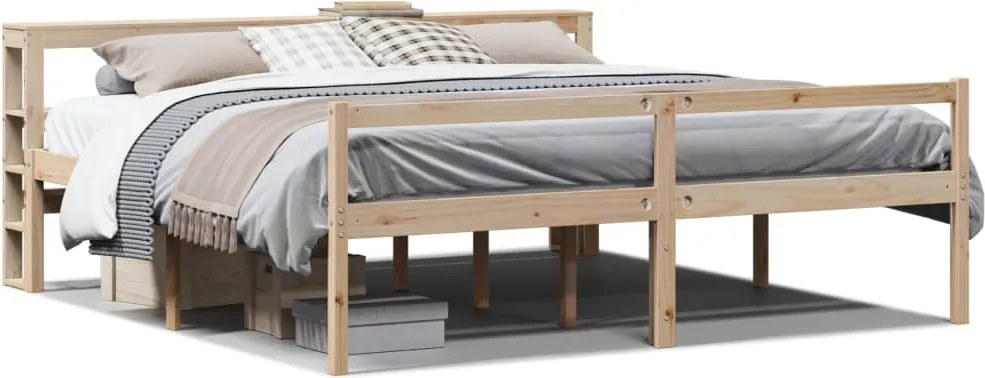 vidaXL Cadru de pat senior cu tăblie, 180x200 cm, lemn masiv de pin
