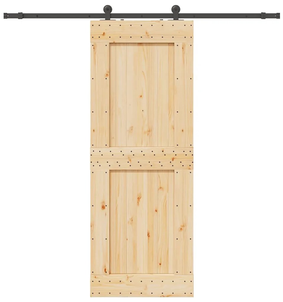 vidaXL Ușă glisantă cu set de feronerie 85x210 cm, lemn masiv de pin