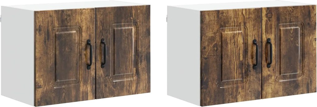 vidaXL Dulap de bucătărie Kalmar 2 pcs Stejar fumuriu 60 x 31 x 40 cm