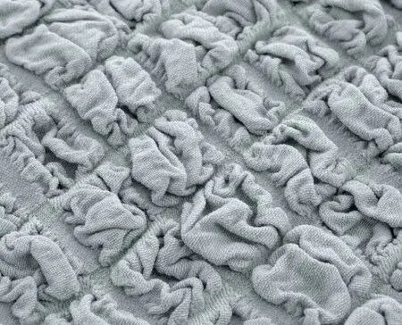 Husa elastica si creponata pentru coltar, cu volanas, culoare Bej Inchis