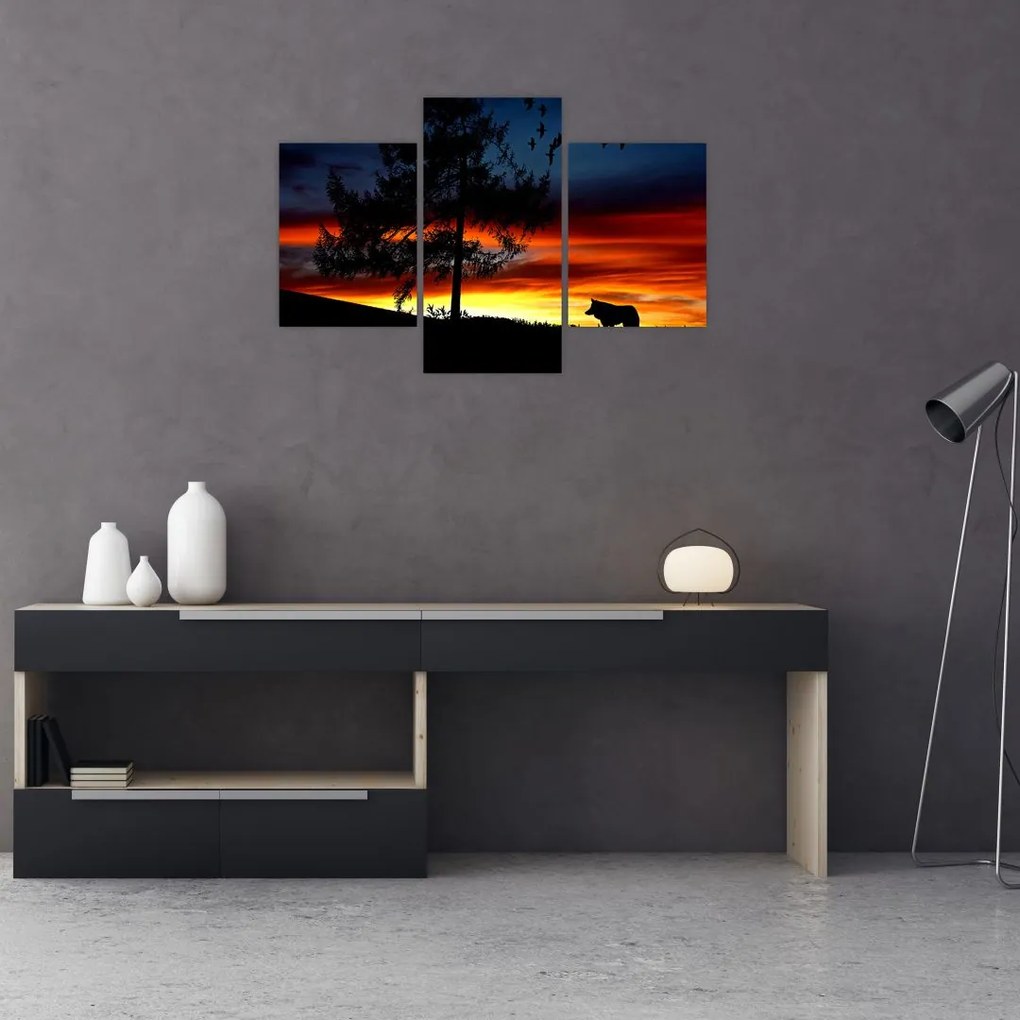 Tablou - Silueta unui lup (90x60 cm)