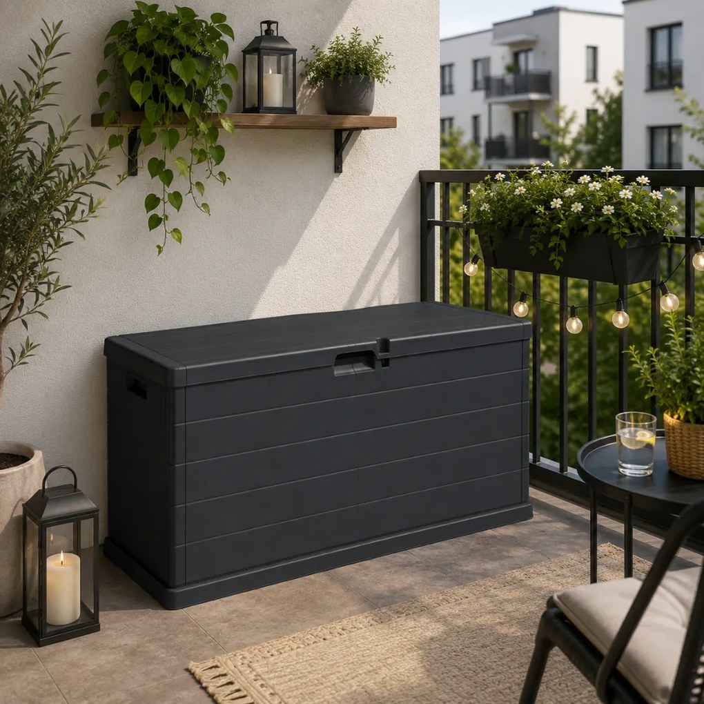 Cutie de depozitare OMEGA, 210L, 117x38x56cm, antracit I.P.A.E-Progarden