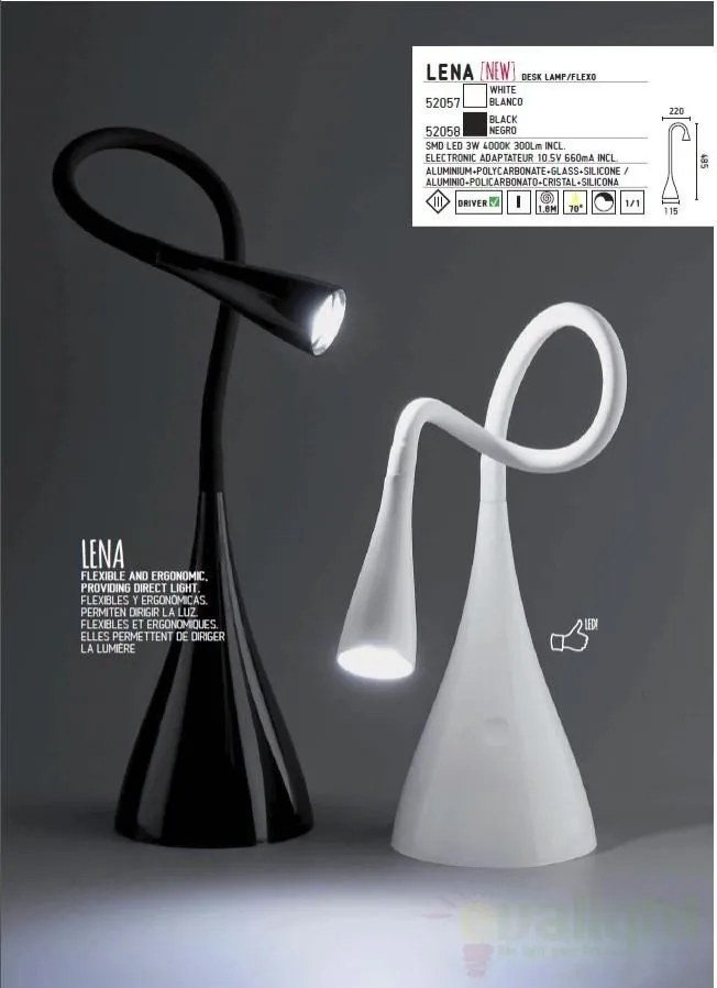 Veioza,Lampa Birou touch, flexibila LED Lena 52058