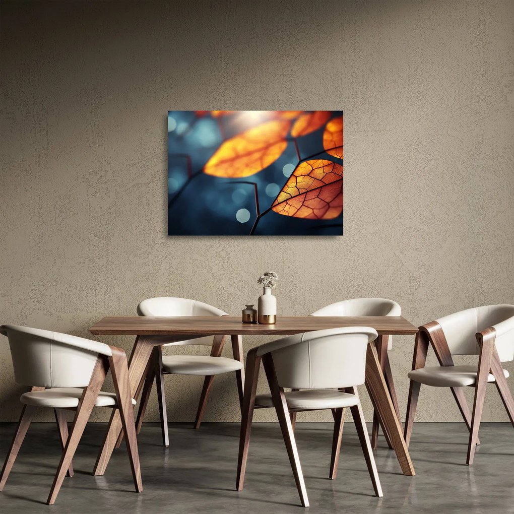Tablou pe sticlă - Textura frunzelor (70x50 cm)