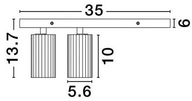 Plafoniera cu 2 spoturi GU10 ZELOS negru