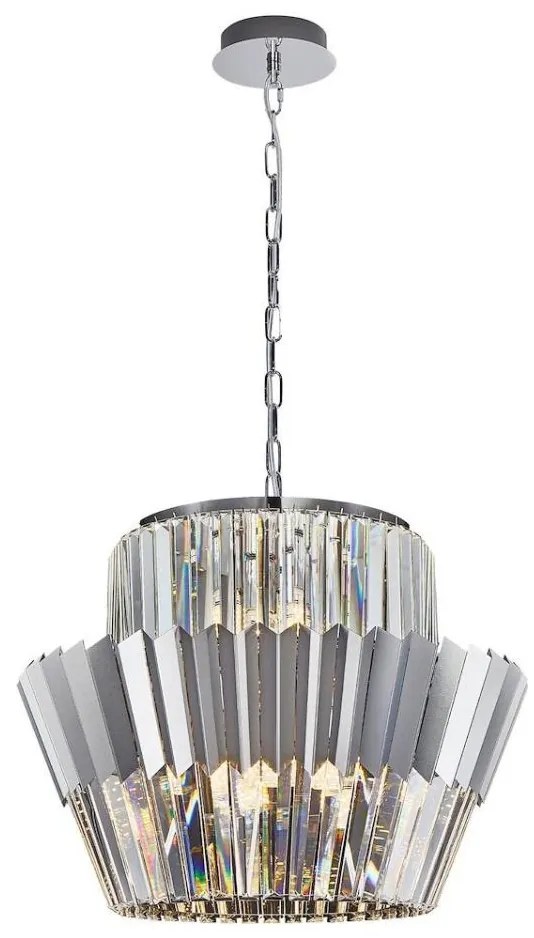 Lustră pe lanț DONNA 12xE14/40W/230V d. 55 cm crom mat