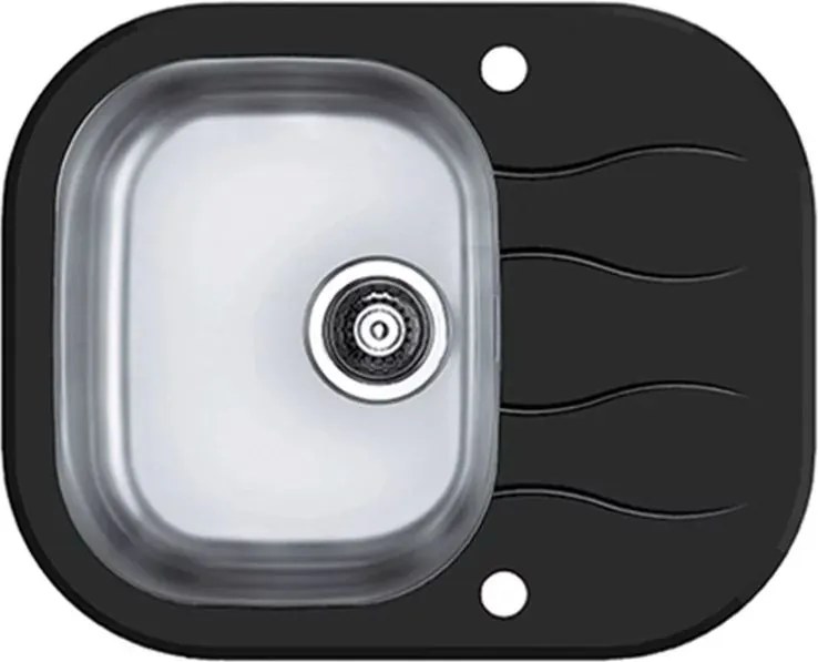 Chiuveta inox Alveus Wave 10 inox - negru 62x50 cm
