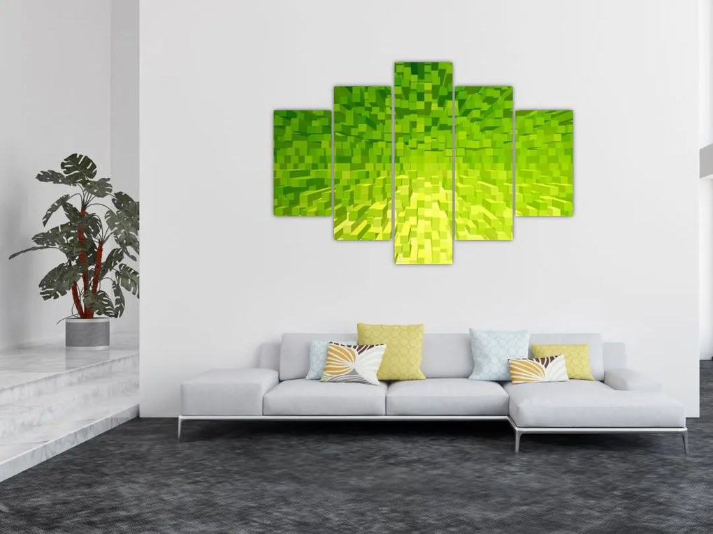 Tabloul cuburilor galbenverzui (150x105 cm)
