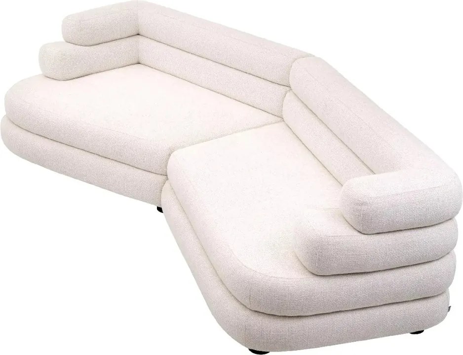 Canapea design LUX cu spatar rotunjit Malaga L, Lyssa off-white