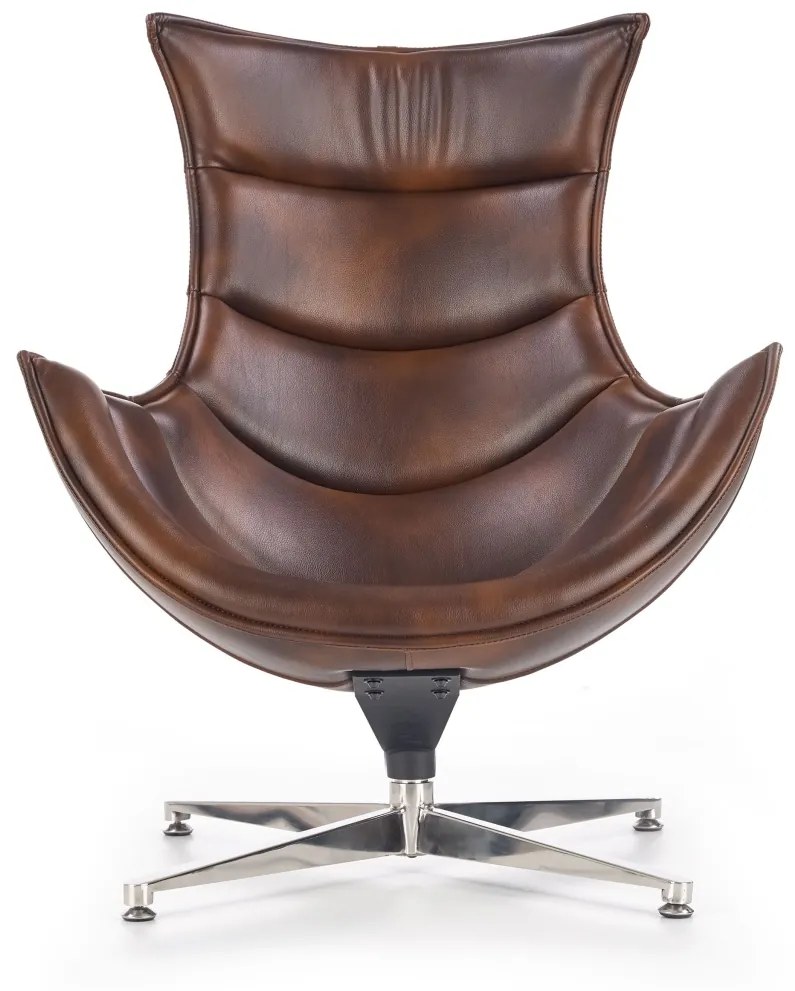 Fotoliu tapitat Luxor maro - H 96 cm