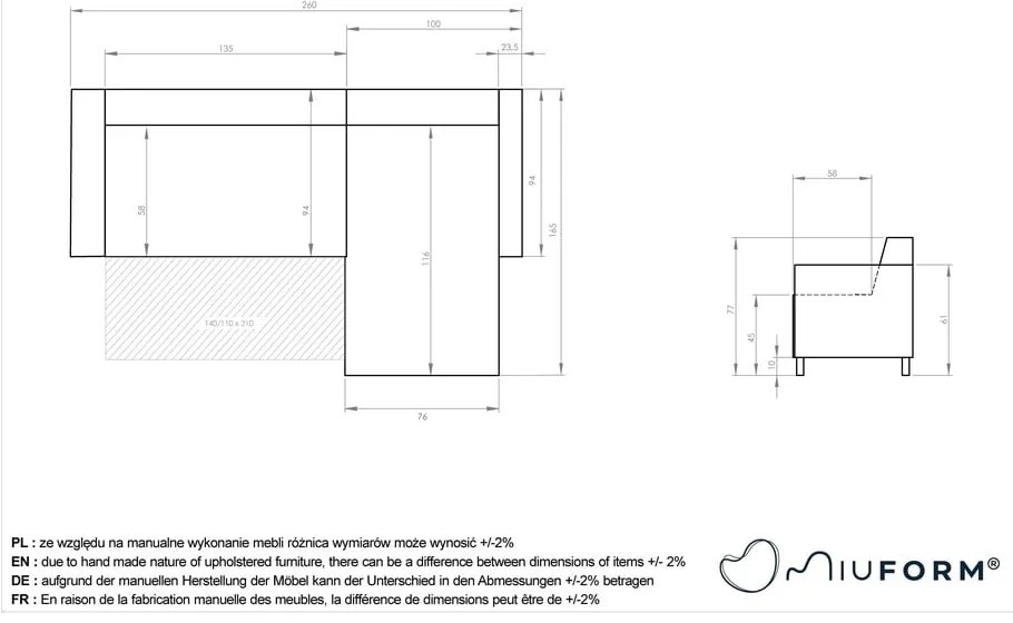 Colțar gri deschis extensibil/cu spațiu de depozitare Classy Sophie – Miuform