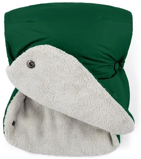 PETITE&MARS - Set sac de iarnă 3în1 JIBOT + mânuși cărucior verde