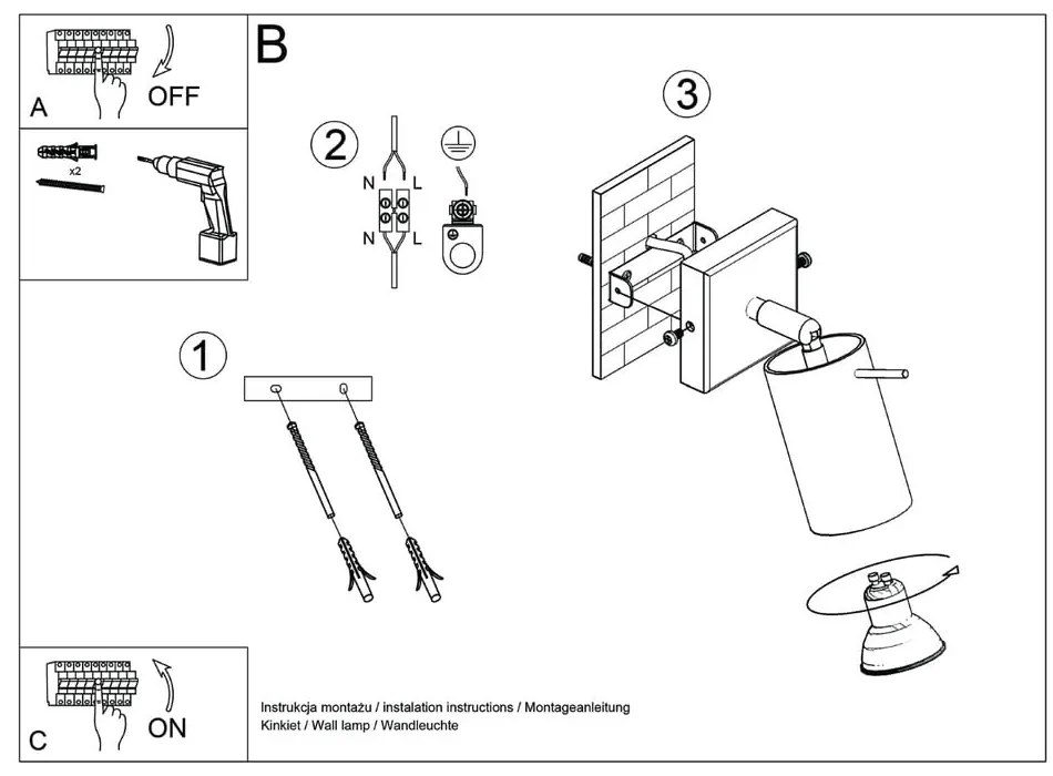 Spot verde 8x16 cm Etna – Sollux