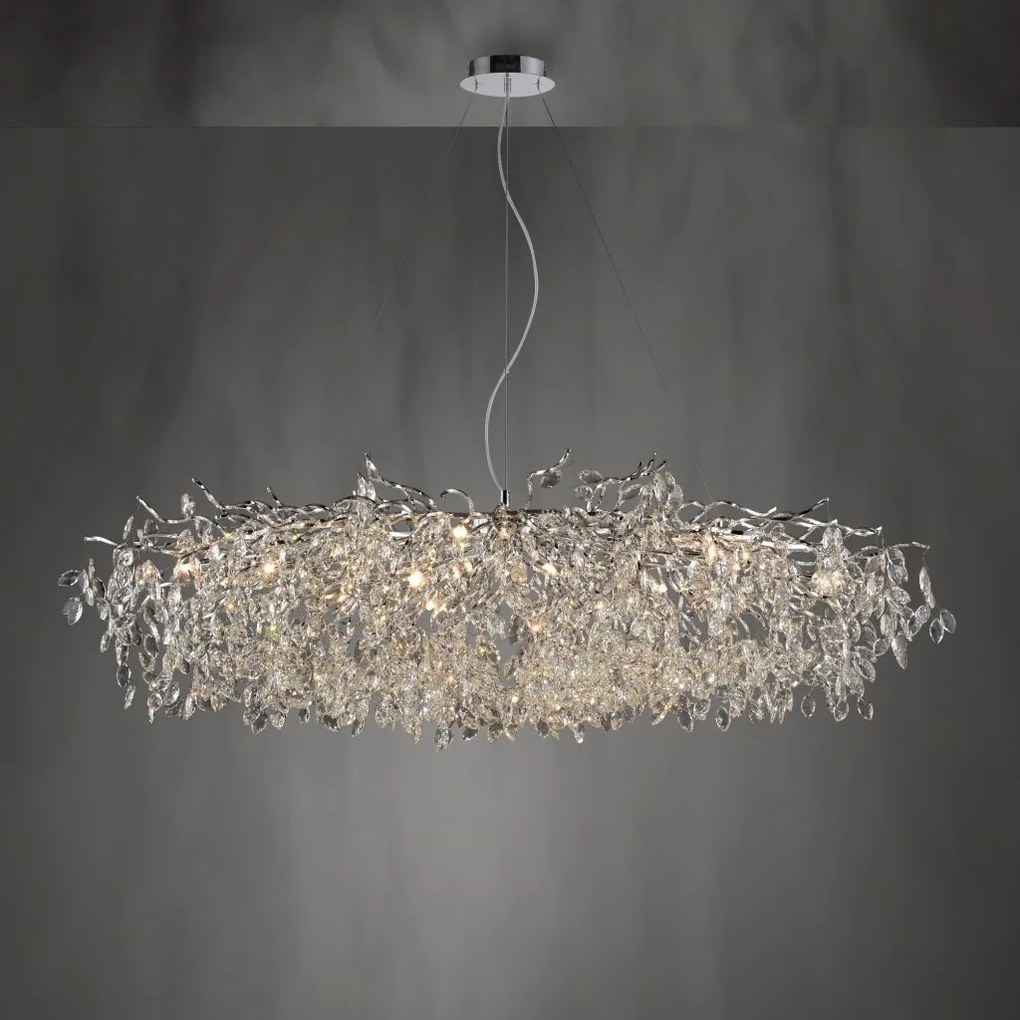 Lustra suspendata design magnific RICICLE crom, 70x150cm