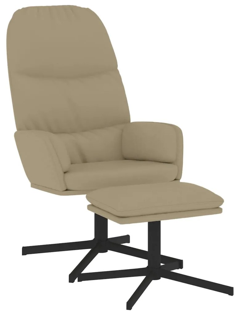 3097414 vidaXL Scaun de relaxare cu taburet, cappuccino, piele ecologică