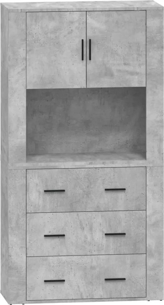 vidaXL Dulap înalt, gri beton, lemn prelucrat