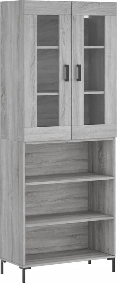 vidaXL Dulap înalt, gri sonoma, 69,5x34x180 cm, lemn compozit