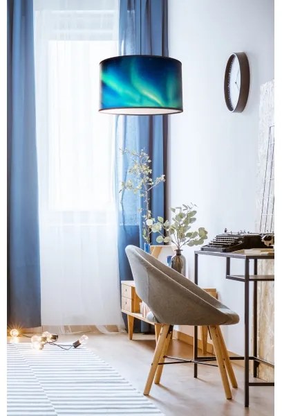 Lustră pe cablu PRINT Duolla M 1xE27/40W/230V d. 35 cm turcoaz